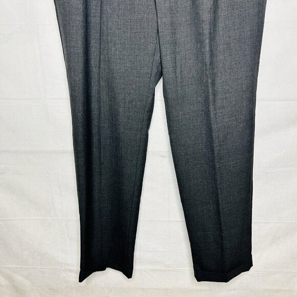 Lauren Ralph Lauren Wool Blend Dress Pants Gray Pleated Trousers 36x32 Cuffed - Picture 3 of 9